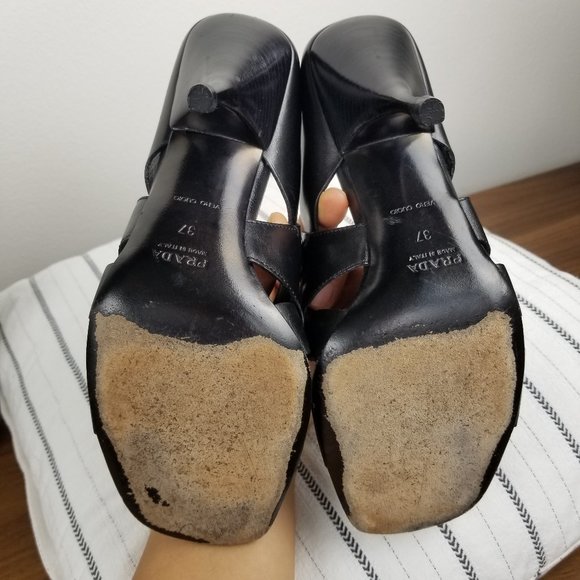 Prada Leather Cutout Sandals - Picture 3 of 7